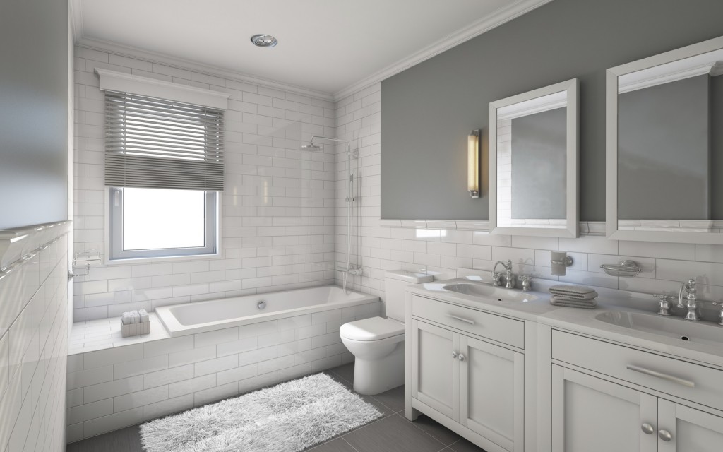 White Bathroom in Country House